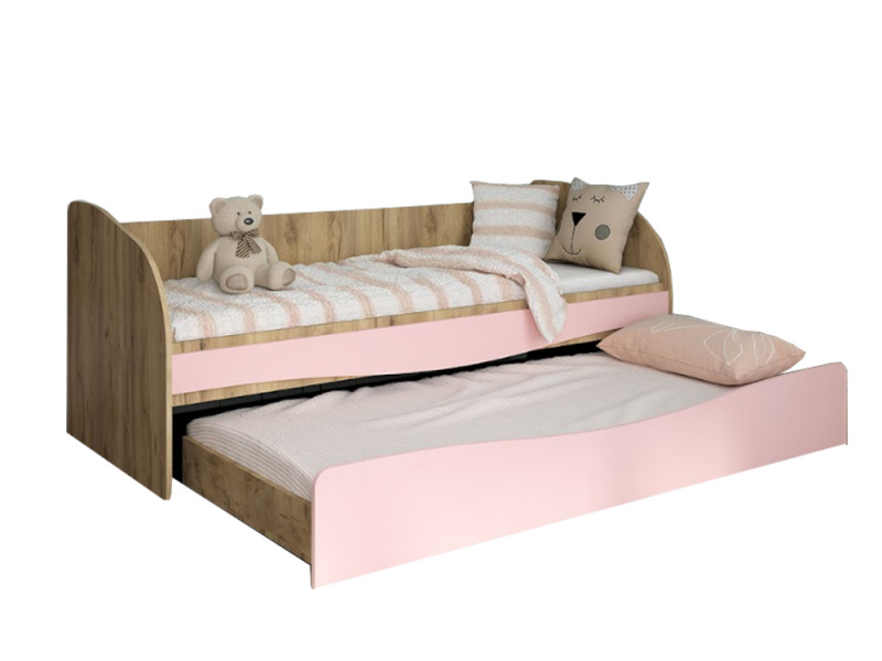 Кровать с выкатным спальным местом Дуб Крафт Золотой