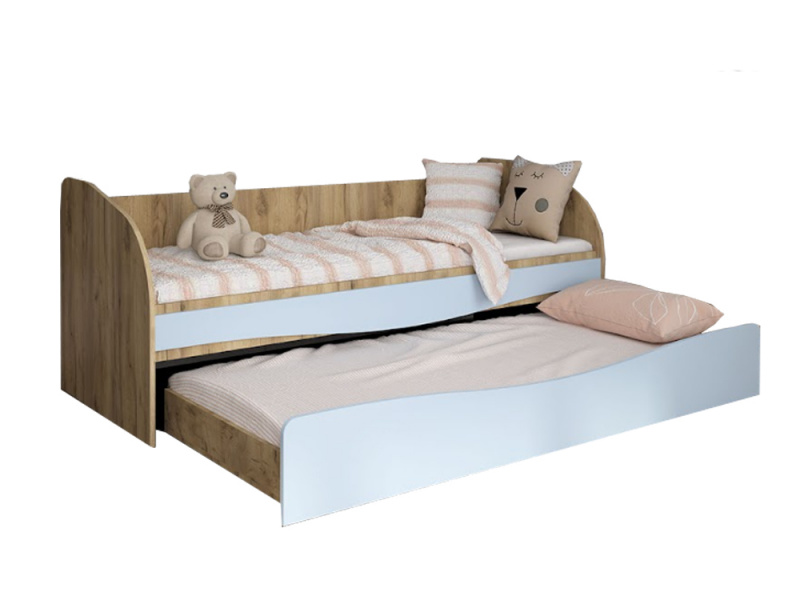 Кровать с выкатным спальным местом Дуб Крафт Золотой